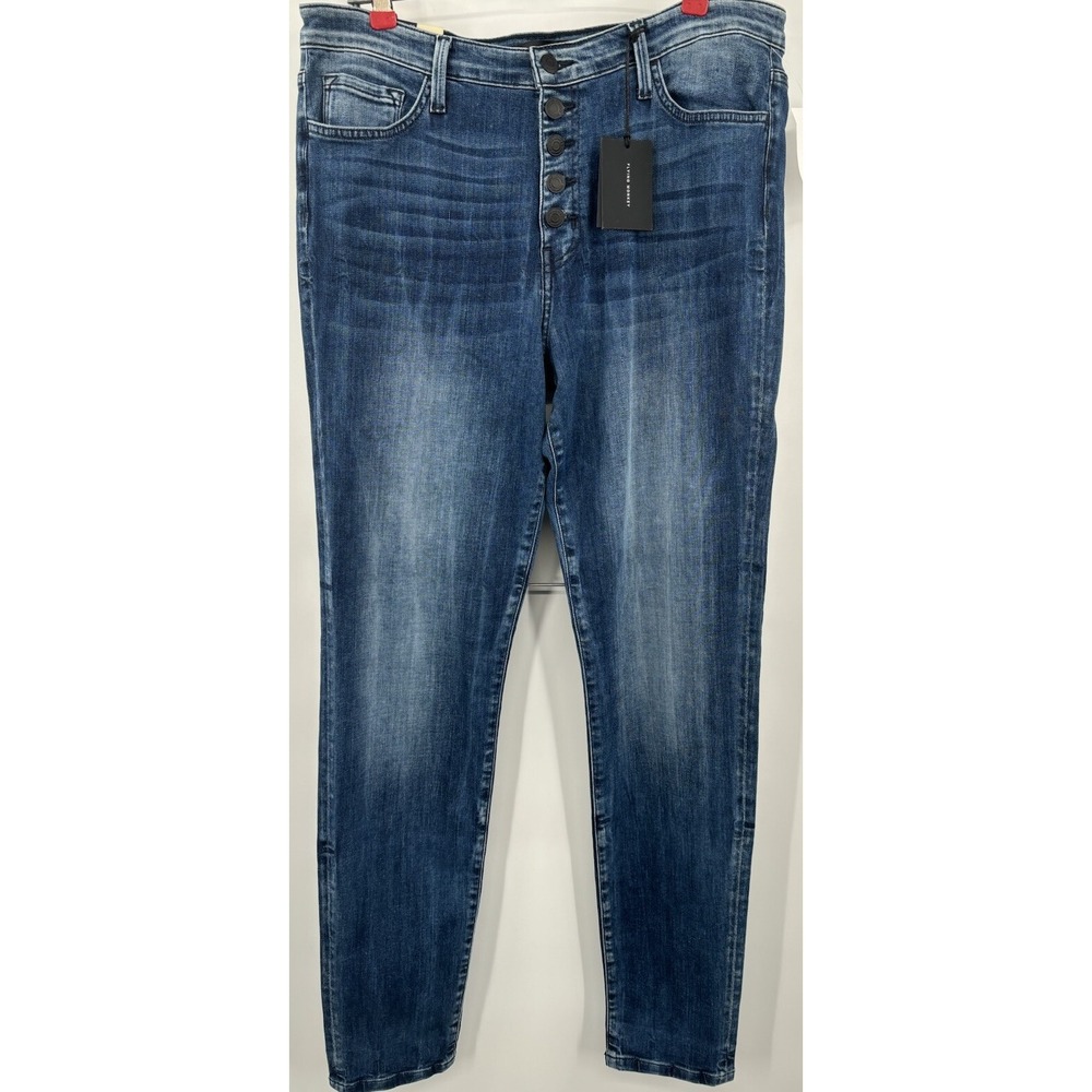 Flying Monkey Women's Denim Mid-Rise Ankle Skinny Jeans Button Fly Size 32 NEW